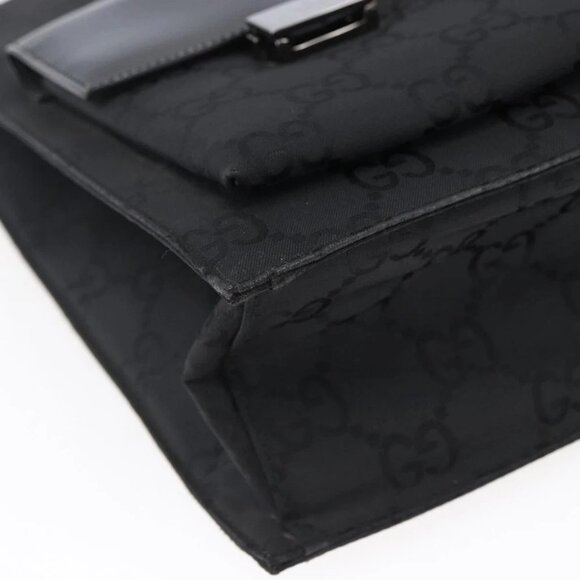 GUCCI GG Canvas Tote Bag Nylon Black Auth - Picture 9 of 15